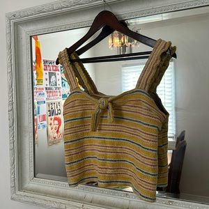 Madewell striped tie front tank